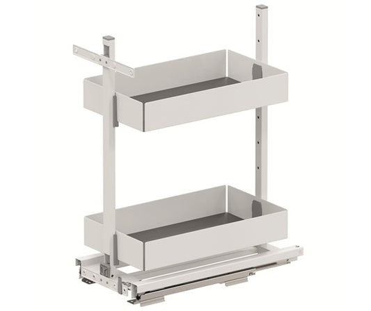 Tanova Vauth Sagel VS Larder Under Bench Pull Out - Essentio Style - Cabinet 300mm and 400mm - 2 Baskets - White and Lava Grey