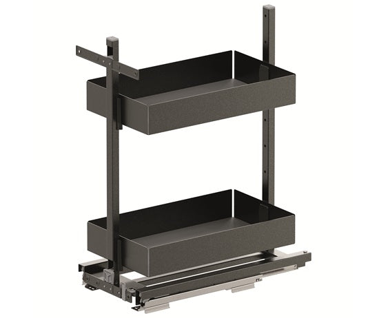 Tanova Vauth Sagel VS Larder Under Bench Pull Out - Essentio Style - Cabinet 300mm and 400mm - 2 Baskets - White and Lava Grey