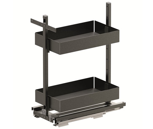 Tanova Vauth Sagel VS Larder Under Bench Pull Out - Essentio Style - Cabinet 300mm and 400mm - 2 Baskets - White and Lava Grey