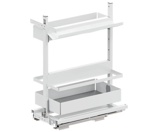 Tanova Vauth Sagel VS SUB  Larder Flex Cook,Clean,Spice - Cooking Ingredient, Cleaning Supply & Equipment Pull Out - Essentio  Style - Cabinet 300mm -White and Lava Grey