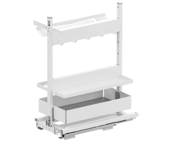 Tanova Vauth Sagel VS SUB  Larder Flex Cook,Clean,Spice - Cooking Ingredient, Cleaning Supply & Equipment Pull Out - Essentio  Style - Cabinet 300mm -White and Lava Grey