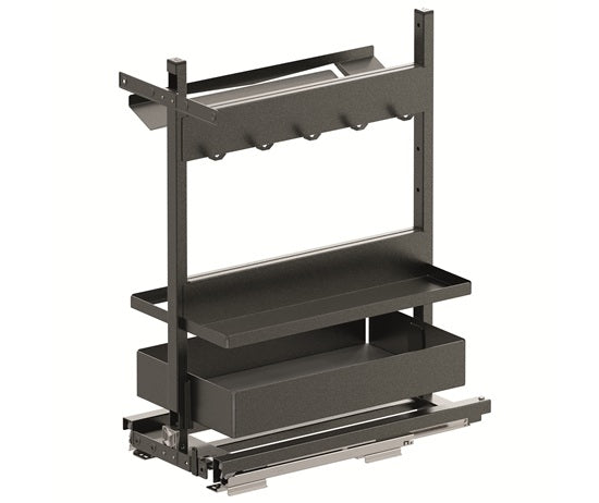 Tanova Vauth Sagel VS SUB  Larder Flex Cook,Clean,Spice - Cooking Ingredient, Cleaning Supply & Equipment Pull Out - Essentio  Style - Cabinet 300mm -White and Lava Grey