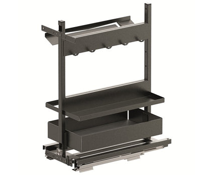 Tanova Vauth Sagel VS SUB  Larder Flex Cook,Clean,Spice - Cooking Ingredient, Cleaning Supply & Equipment Pull Out - Essentio  Style - Cabinet 300mm -White and Lava Grey