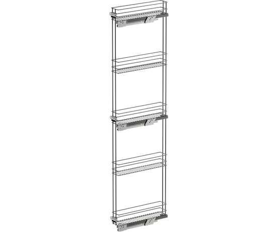 Tanova Vauth Sagel TAL Rack Tall Pull Out Wiro Style - Height 1750mm - Cabinet 150mm - 5 Baskets  and 16 Bottles- Lava Grey
