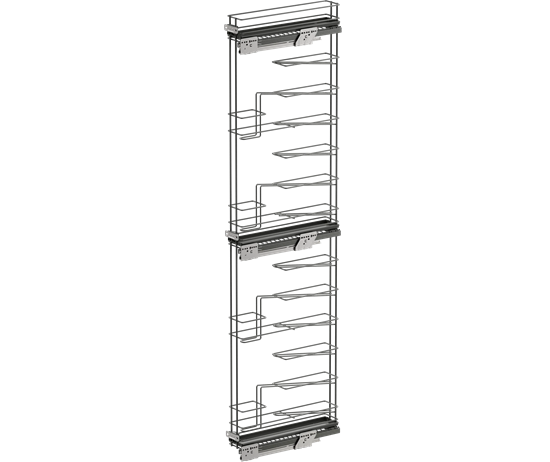 Tanova Vauth Sagel TAL Rack Tall Pull Out Wiro Style - Height 1750mm - Cabinet 150mm - 5 Baskets  and 16 Bottles- Lava Grey