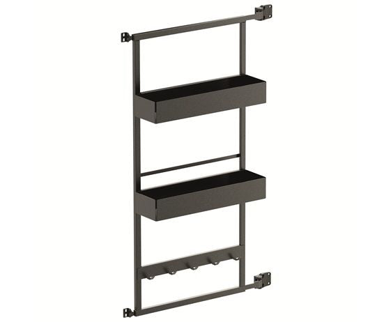 Tanova Vauth Sagel Gate Rack Plus Hanging Storage with Side Bearing & Gate Rack Plus Flex Hanging Storage with Side Bearing - Essentio Style - White and Lava Grey