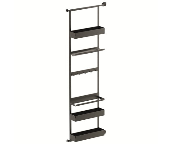 Tanova Vauth Sagel Gate Rack Plus Hanging Storage with Side Bearing & Gate Rack Plus Flex Hanging Storage with Side Bearing - Essentio Style - White and Lava Grey