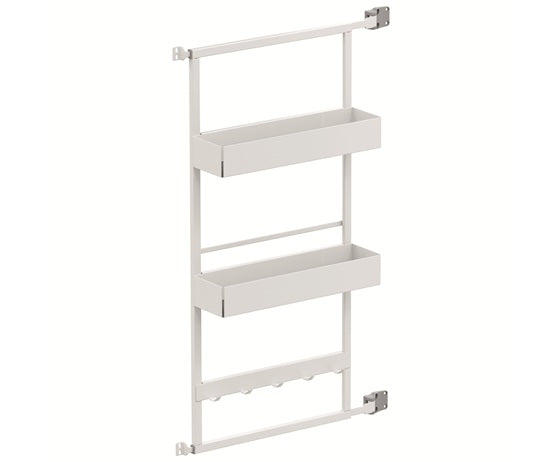 Tanova Vauth Sagel Gate Rack Plus Hanging Storage with Side Bearing & Gate Rack Plus Flex Hanging Storage with Side Bearing - Essentio Style - White and Lava Grey