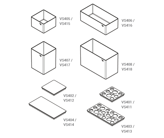 Tanova Vauth Sagel ADD Box - Square  and Rectangular - 70mm,140mm High  - White and Lava Grey