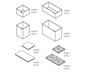 Tanova Vauth Sagel ADD Box - Square  and Rectangular - 70mm,140mm High  - White and Lava Grey
