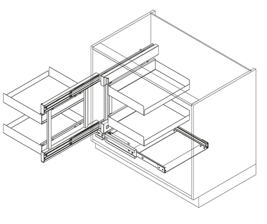 Tanova Vauth Sagel COR Flex- Essentio Style - 900mm Cabinet -  4 Baskets - Lava Grey