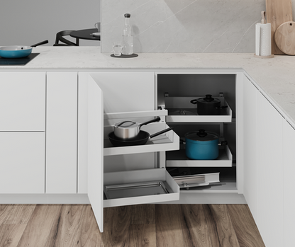 Tanova Vauth Sagel COR Fold - Essentio Style - 800mm & 900mm Cabinet - Left Hand and Right Hand - 4 Baskets -  White, Lava Grey