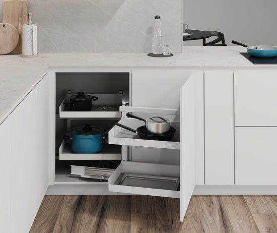 Tanova Vauth Sagel COR Fold - Essentio Style - 800mm & 900mm Cabinet - Left Hand and Right Hand - 4 Baskets -  White, Lava Grey