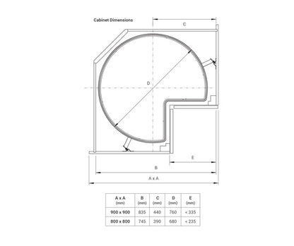 Tanova Vauth Sagel VS COR Wheel Pro - Unero Style - 800mm,900mm Cabinet - 2 x 3/4 Shelf  White and Lava Grey