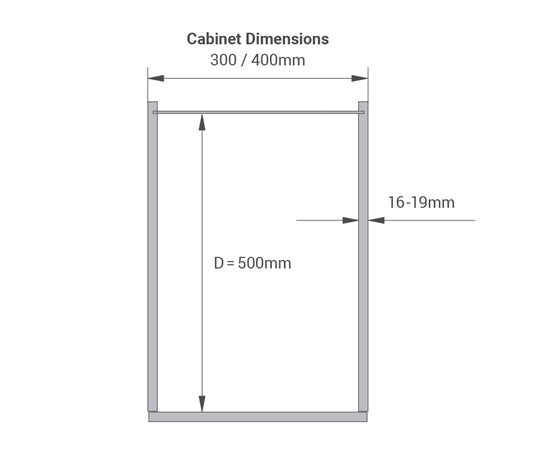 Tanova Vauth Sagel VS Larder Under Bench Pull Out - Essentio Style - Cabinet 300mm and 400mm - 2 Baskets - White and Lava Grey