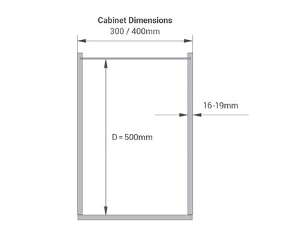 Tanova Vauth Sagel VS Larder Under Bench Pull Out - Essentio Style - Cabinet 300mm and 400mm - 2 Baskets - White and Lava Grey