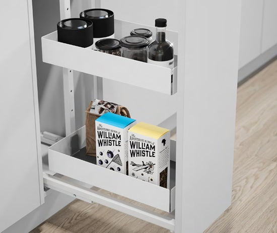 Tanova Vauth Sagel VS SUB Rack Under Bench Pull Out - Essentio Style - Cabinet 150mm,200mm and 300mm- 2 Baskets - White and Lava Grey