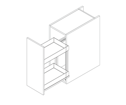 Tanova Vauth Sagel VS SUB Rack Under Bench Pull Out - Essentio Style - Cabinet 150mm,200mm and 300mm- 2 Baskets - White and Lava Grey