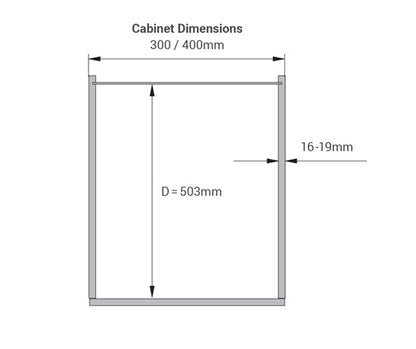 Tanova Vauth Sagel TAL Larder Pull Out Pantry Essentio Style - Height 1700-1950mm - Cabinet 300mm - 6 Baskets - White and Lava Grey