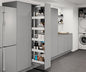 Tanova Vauth Sagel TAL Larder Pull Out Pantry Essentio Style - Height 1700-1950mm - Cabinet 300mm - 6 Baskets - White and Lava Grey