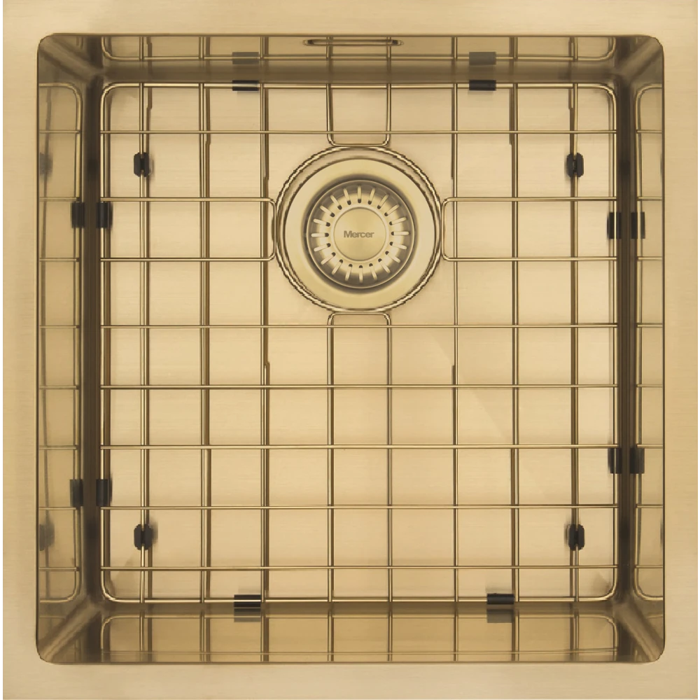 MERCER AURORA SINGLE BOWL WITH MATCHING GRID IN 4 COLOURS - GUN METAL, BRASS, COPPER, BLACK