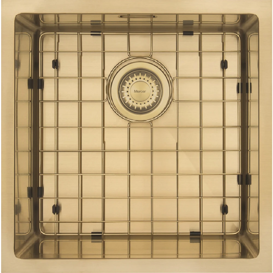 MERCER AURORA SINGLE BOWL WITH MATCHING GRID IN 4 COLOURS - GUN METAL, BRASS, COPPER, BLACK