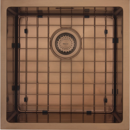 MERCER AURORA SINGLE BOWL WITH MATCHING GRID IN 4 COLOURS - GUN METAL, BRASS, COPPER, BLACK