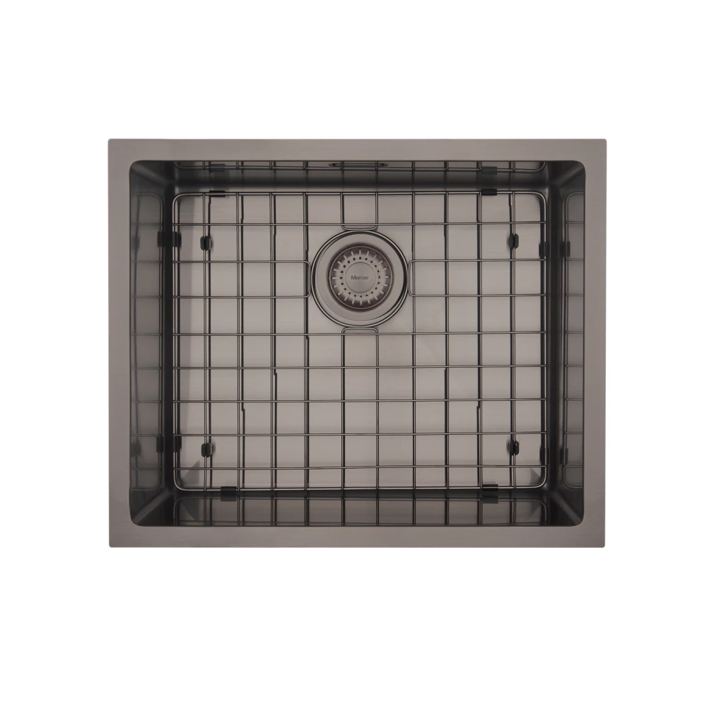 MERCER AURORA SINGLE BOWL WITH MATCHING GRID IN 4 COLOURS - GUN METAL, BRASS, COPPER, BLACK.