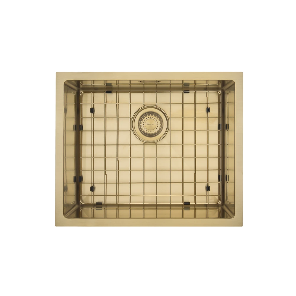 MERCER AURORA SINGLE BOWL WITH MATCHING GRID IN 4 COLOURS - GUN METAL, BRASS, COPPER, BLACK.