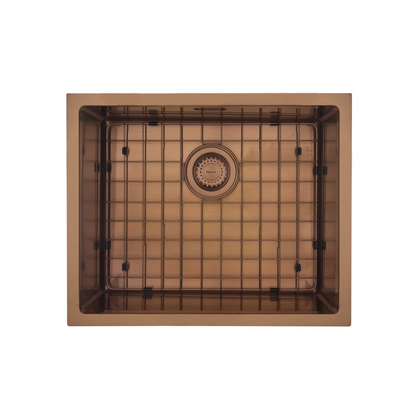 MERCER AURORA SINGLE BOWL WITH MATCHING GRID IN 4 COLOURS - GUN METAL, BRASS, COPPER, BLACK.