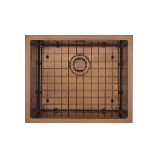 MERCER AURORA SINGLE BOWL WITH MATCHING GRID IN 4 COLOURS - GUN METAL, BRASS, COPPER, BLACK.