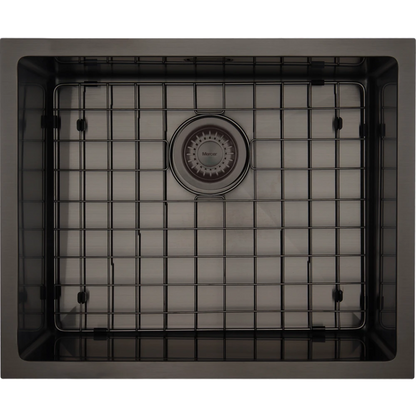 MERCER AURORA SINGLE BOWL WITH MATCHING GRID IN 4 COLOURS - GUN METAL, BRASS, COPPER, BLACK.