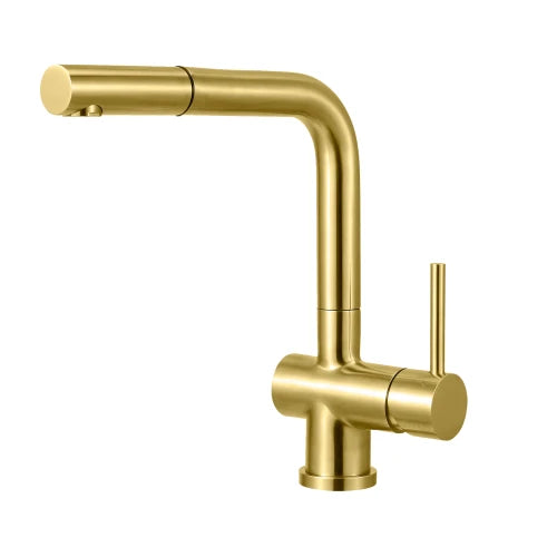 MERCER AM047 OSLO L SHAPE PULLOUT MIXER BRASS PVD