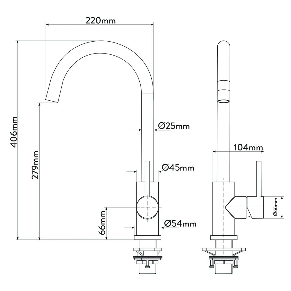 MERCER AURORA PORTO  GOOSENECK MIXER STAINLESS STEEL AND 4 COLOURS AVAILABLE