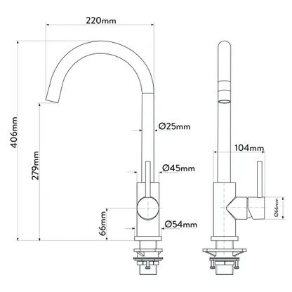 MERCER AM027 PORTO GOOSENECK MIXER BRASS PVD