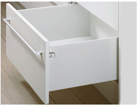 Hettich MultiTech Drawer Front Connector, for screwing on, for System Height: 86, 118, 150, 214