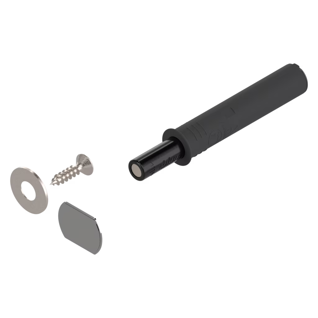 BLUM SHORT TIP-ON FOR UNSPRUNG DOORS STANDARD VERSION (ALSO AVAILABLE IN  LONG VERSION), (COLORS SILK WHITE,PLATINUM GREY,TERRA BLACK.) 956.1004