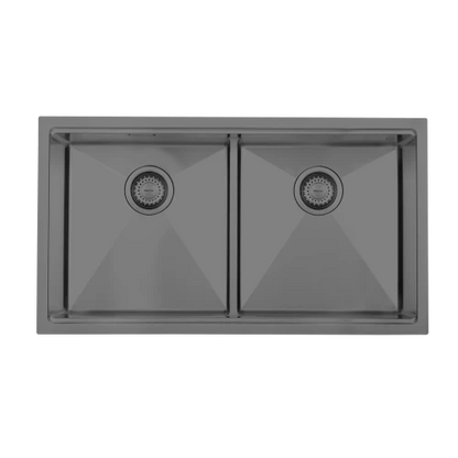 MERCER CWS3838.42 CENTRAL WORKSTATION DOUBLE BOWL WITH ACCESSORIES -STAINLESS STEEL AND GUNMETAL