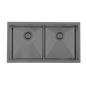 MERCER CWS3838.42 CENTRAL WORKSTATION DOUBLE BOWL WITH ACCESSORIES -STAINLESS STEEL AND GUNMETAL