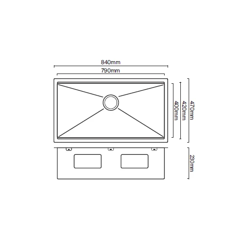 MERCER CWS79.42 CENTRAL WORKSTATION SINGLE  BOWL - LARGE -WITH ACCESSORIES STAINLESS STEEL AND GUNMETAL