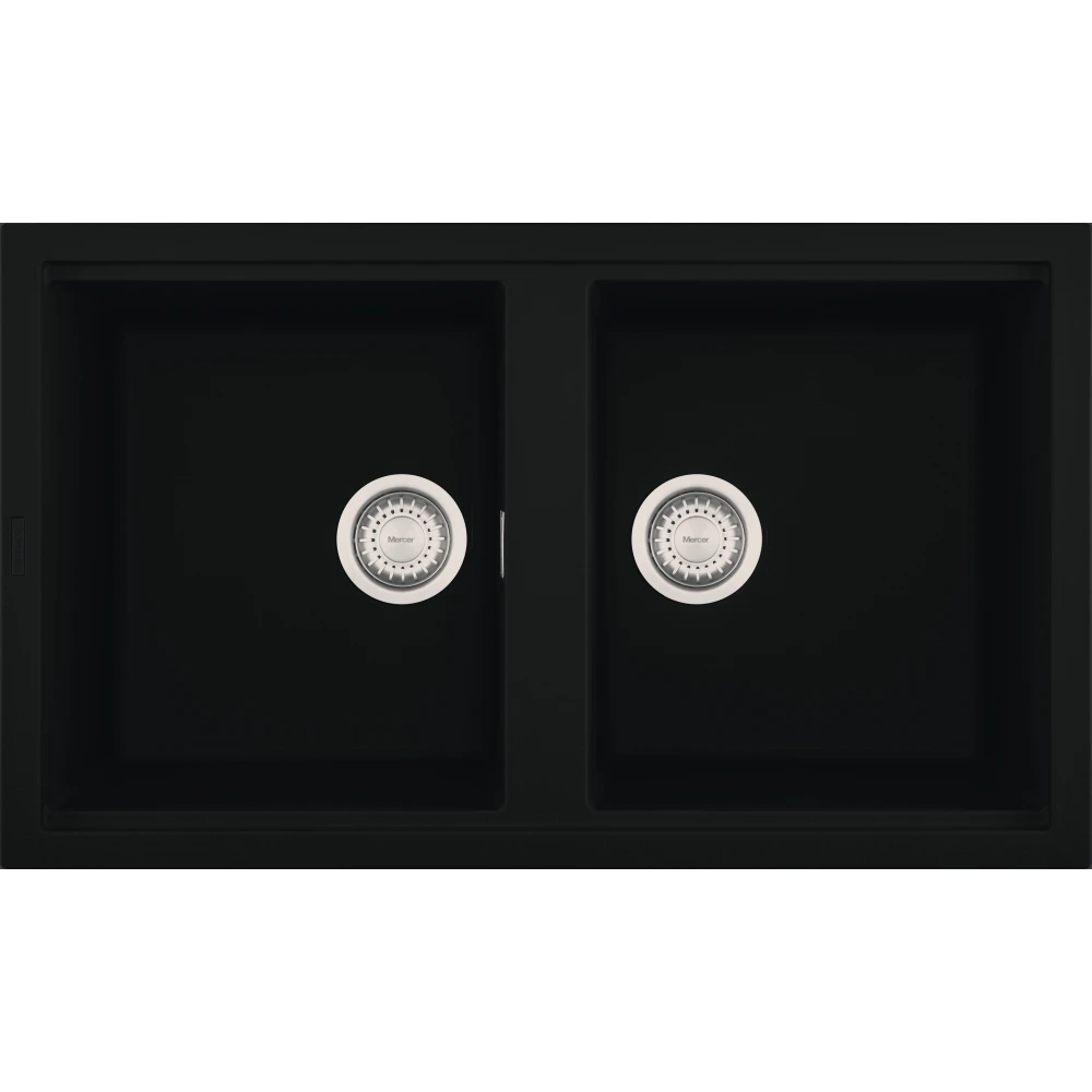 MERCER DURO GRANITE DG450-B MESSINA BLACK WITH STAINLESS WASTE