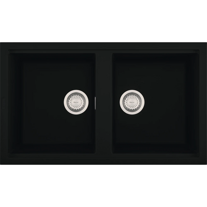MERCER DURO GRANITE DG450-B MESSINA BLACK WITH STAINLESS WASTE