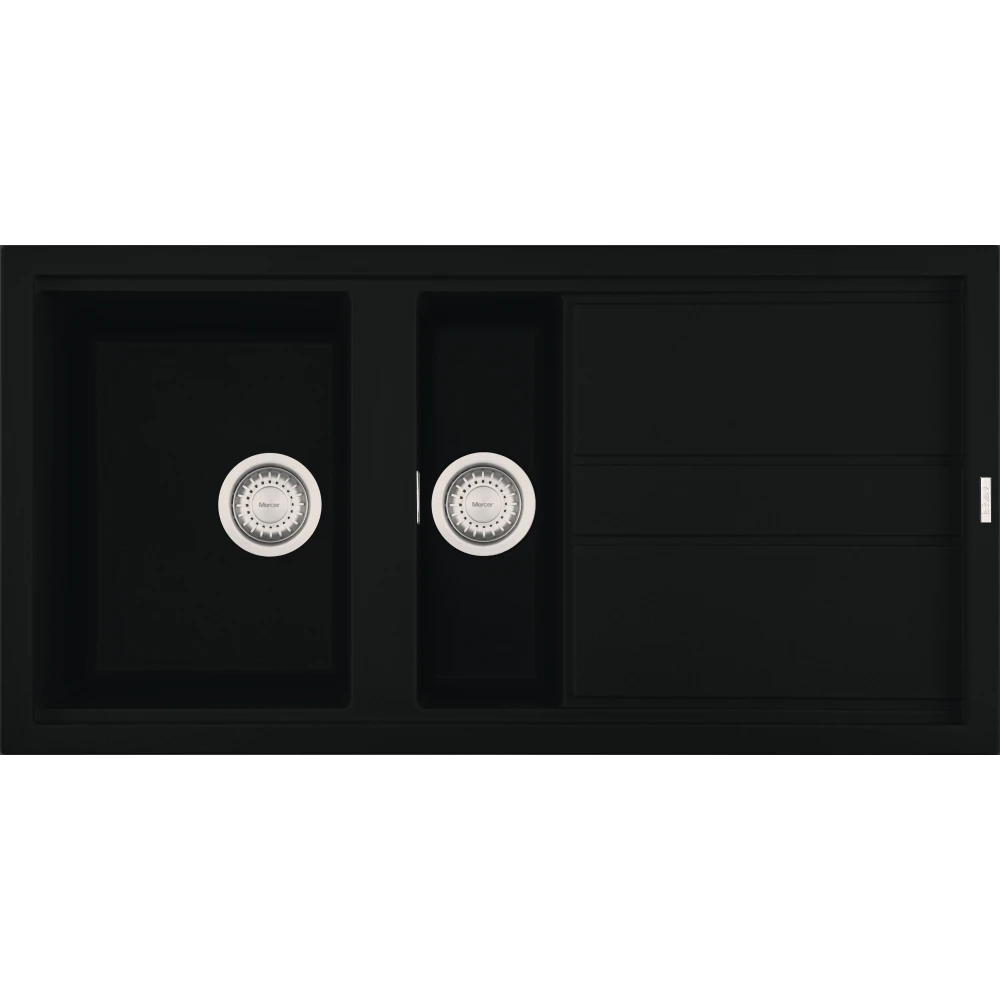 MERCER DURO GRANITE DG475-B PADUA BLACK WITH STAINLESS WASTE