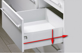 Hettich MultiTech Drawer front connector, for screwing on, for System height: 86, 118, 150, 214