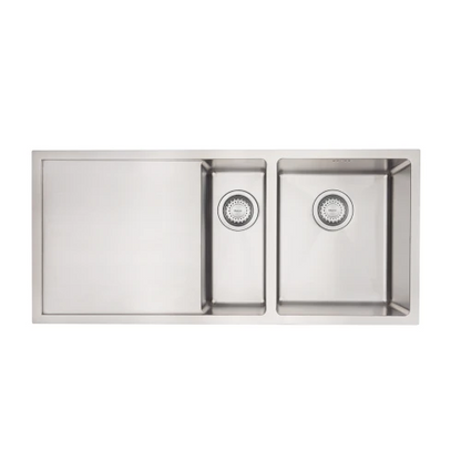 MERCER DV402 SALISBURY 1 & 1/4 DOUBLE BOWL WITH DRAINER ON THE RIGHT/LEFT