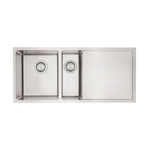 MERCER DV402 SALISBURY 1 & 1/4 DOUBLE BOWL WITH DRAINER ON THE RIGHT/LEFT