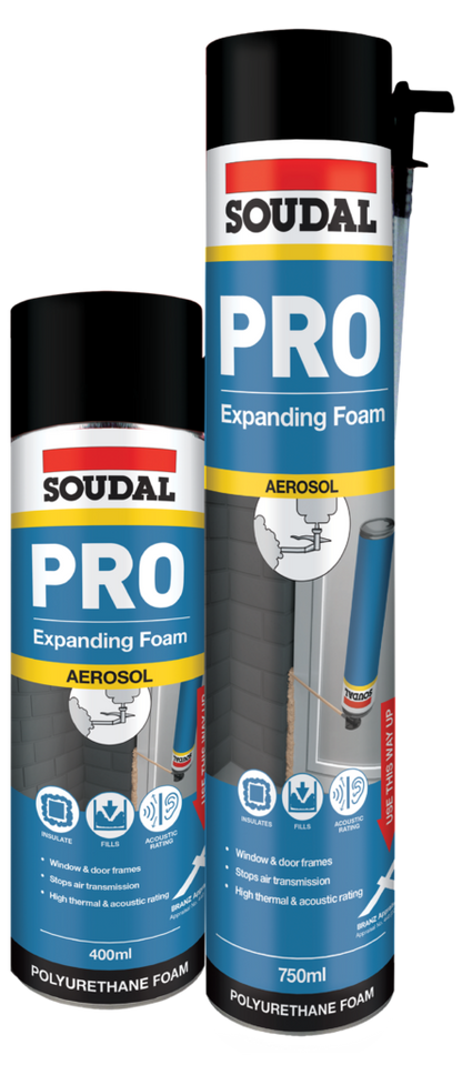SOUDAL GORILLA PRO EXPANDING FOAM AEROSOL 400ML AND 750ML PRICED PER UNIT MINIMUM ORDER QUANTITY 12+ UNITS