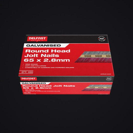 Delfast Ring Galvanised Jolt Round Head Nails 65 x 2.8mm Box 1000