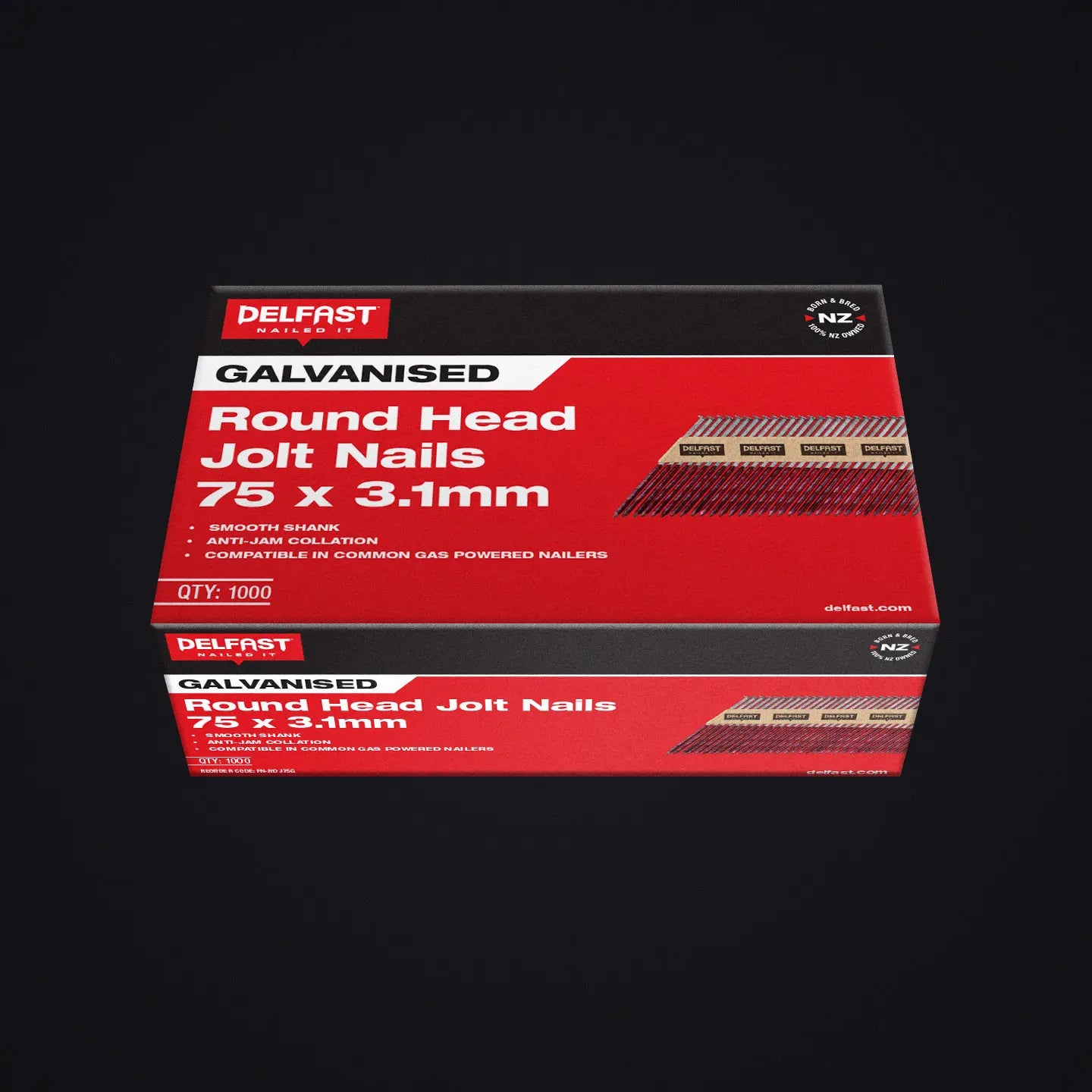 Delfast Smooth Galvanised Jolt Round Head Nails  75 x 3.1mm,90 x 3.1mm Box 1000