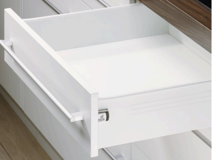 Hettich Germany MultiTech Drawer Set, System, Height 118mm- White With 2 Front Connectors / Nominal Length 250mm ,350mm ,400mm ,450mm ,500mm & 550mm